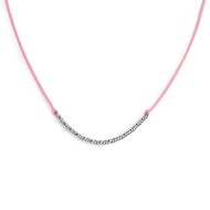 Collana cordino con sfere e rondelle al centro