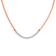 Collana cordino con sfere e rondelle al centro