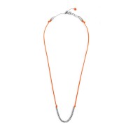 Collana cordino con sfere e rondelle al centro