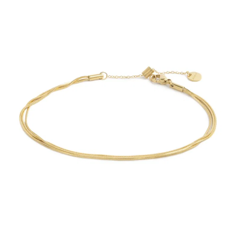 Cavigliera catena multifilo snake quadrata