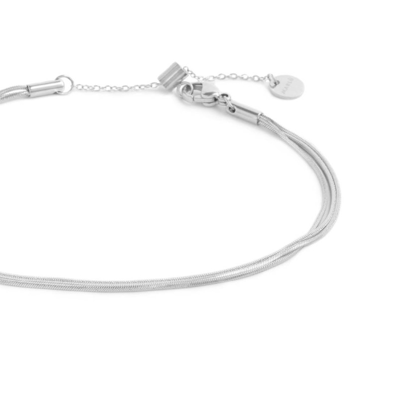 Cavigliera catena multifilo snake quadrata