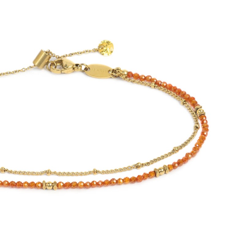 CAVIGLIERA CON CATENA CUBIC ZIRCONIA E CAT GRUMETTA