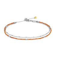 Cavigliera doppia catena con zirconi