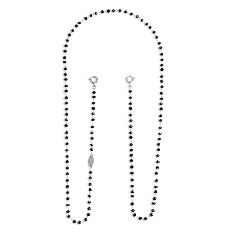 CA PORTA OCCHIALI CON CRISTALLI NERI SFACETT 3MM CA PORTA OCCHIALI CON CRISTALLI NERI SFACETT 3MM