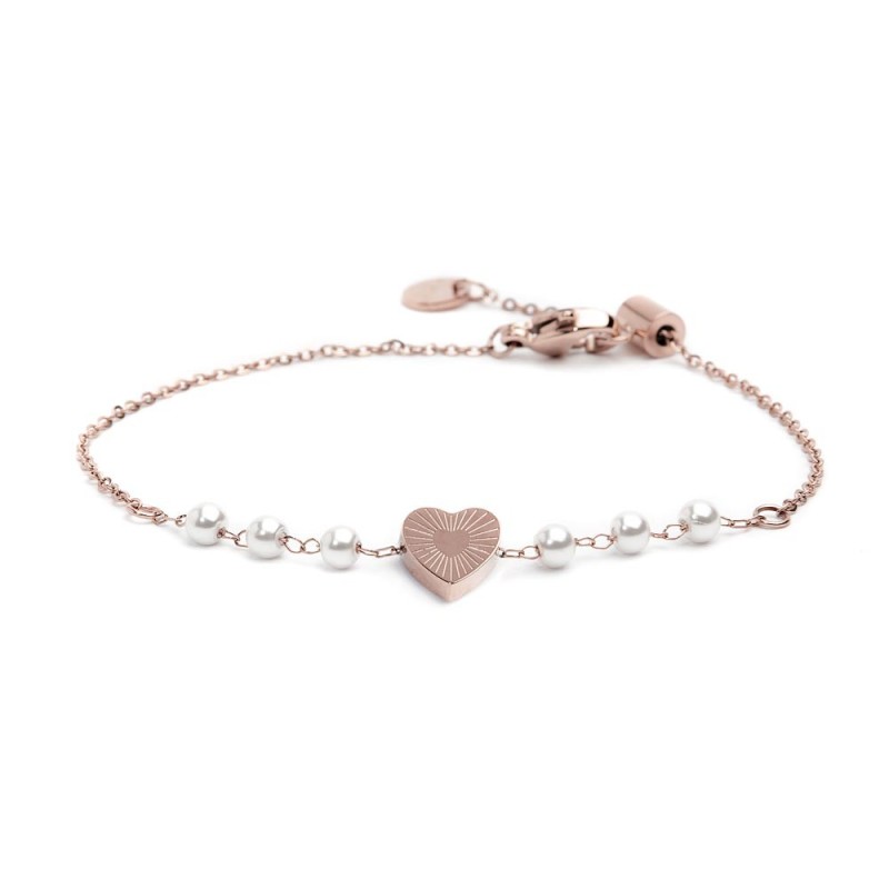 Bracciale cuore cristalli con perle Bracciale cuore cristalli con perle