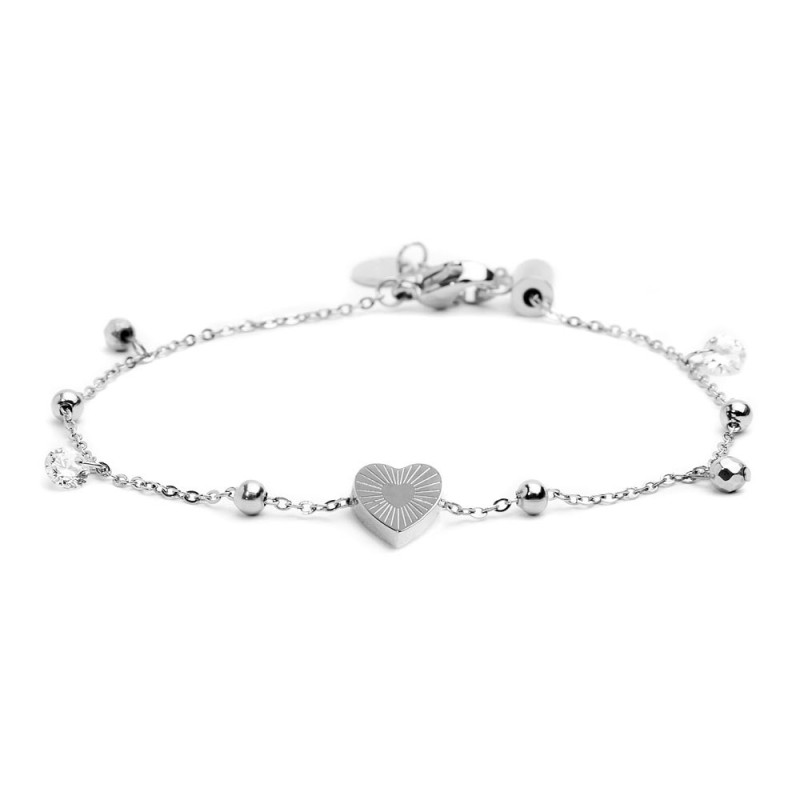 BRACCIALE CUORE MADR PERLA CON PEND EM E CZ BRACCIALE CUORE MADR PERLA CON PEND EM E CZ