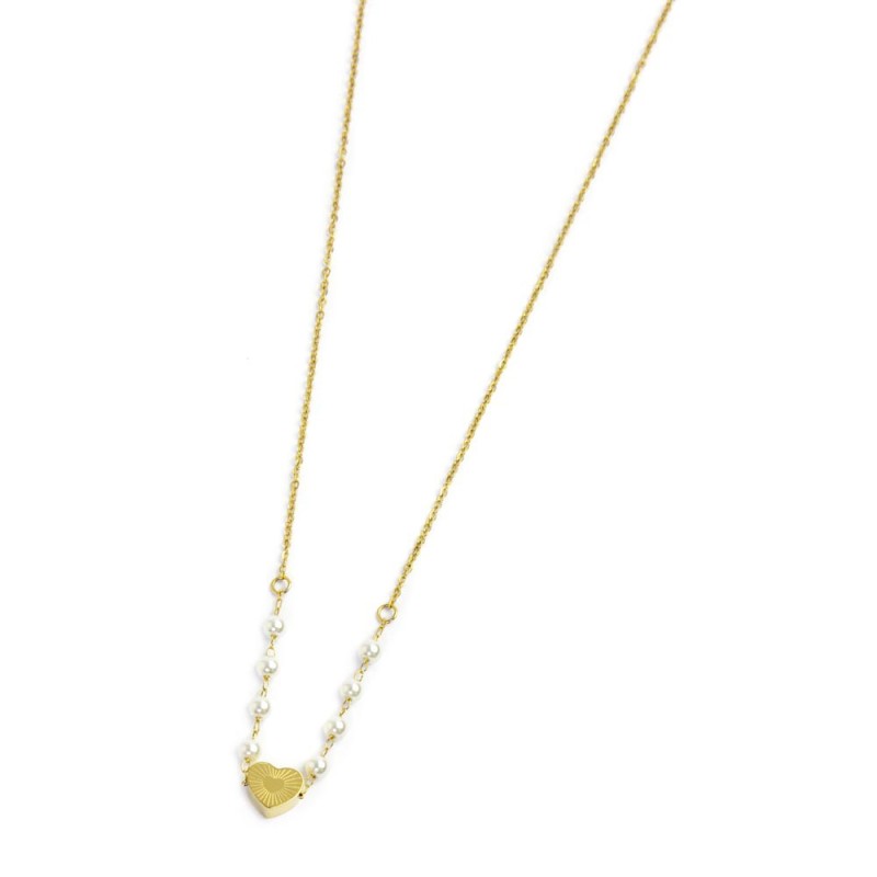 Collana cuore con cristalli e perle Collana cuore con cristalli e perle