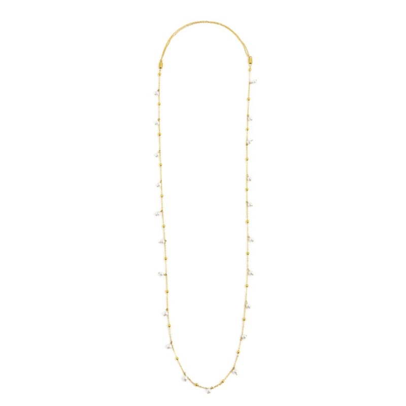 COLLANA CON PERLE PEND E SFERE