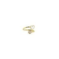 Anello cuore madreperla e cristalli Anello cuore madreperla e cristalli