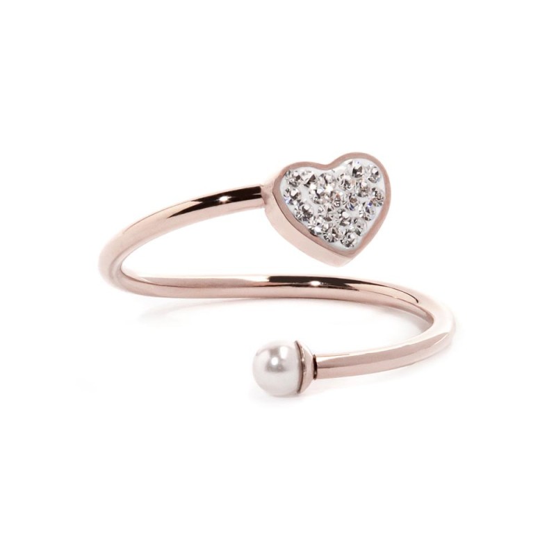 ANELLO CUORE CON CRIST E PERLA ANELLO CUORE CON CRIST E PERLA