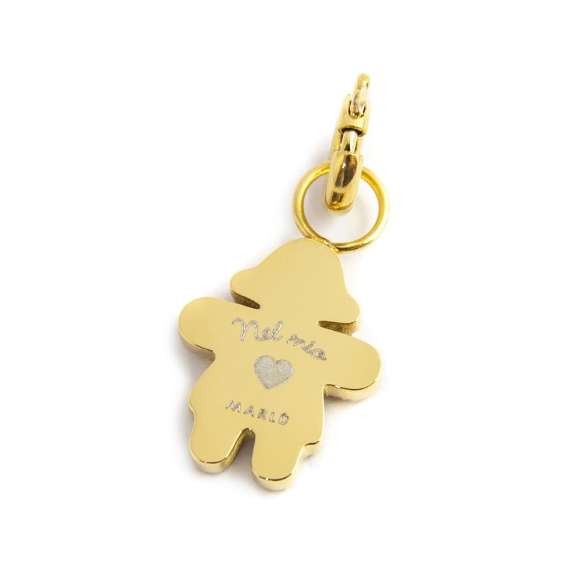 Charm bimba cuore smalto azzurro Charm bimba cuore smalto azzurro