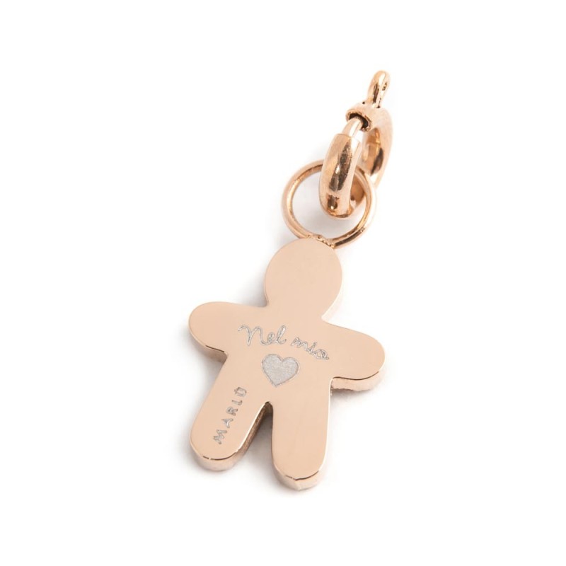 Charm bimbo cuore smalto azzurro Charm bimbo cuore smalto azzurro