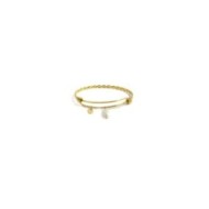 Bracciale rigido bangle torchon con perla Bracciale rigido bangle torchon con perla