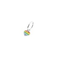 Orecchino a cerchio cuore arcobaleno Orecchino a cerchio cuore arcobaleno