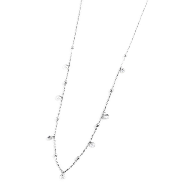 COLLANA 45CM CON CUBIC ZIRCONIA E SFERE COLLANA 45CM CON CUBIC ZIRCONIA E SFERE