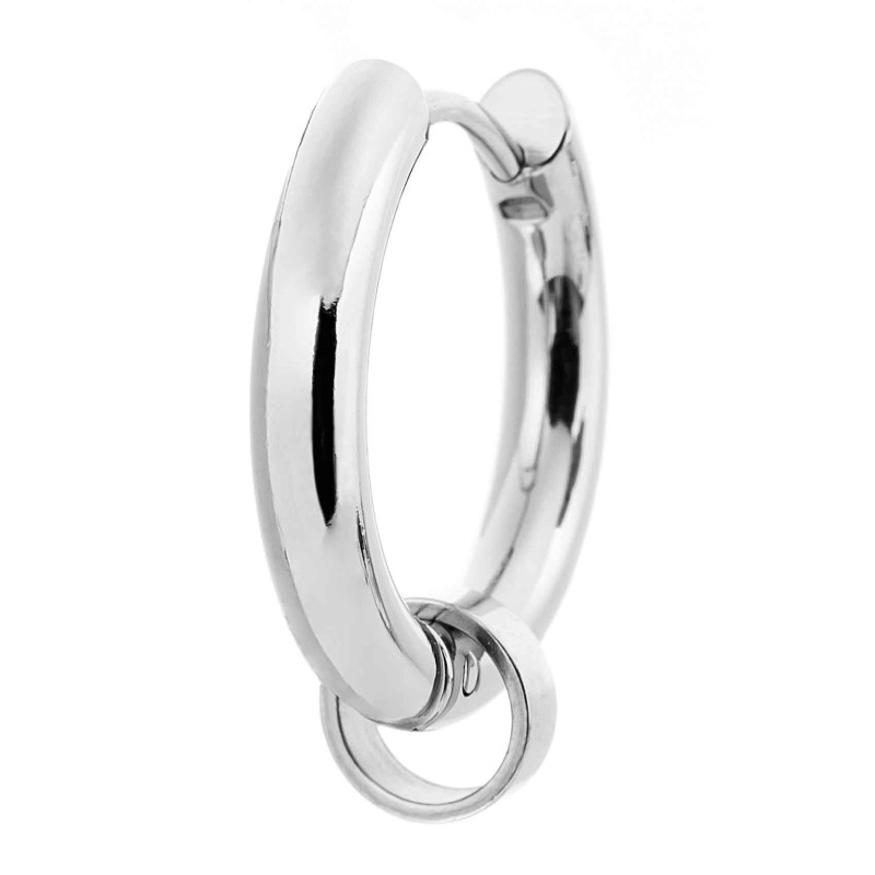 Orecchino a cerchio 19mm con anello per charm Orecchino a cerchio 19mm con anello per charm