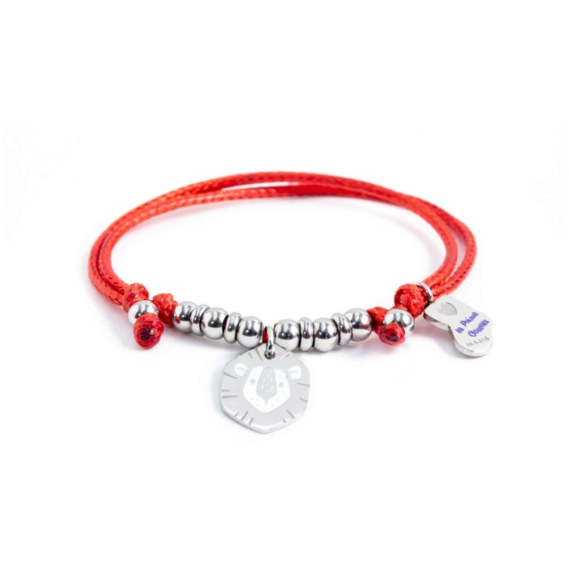 BRACELET COTT STRING 2 CHARM Bracelet cotton string with thickness 1.20 mmm with s.steel beads 4*2.90mm, with 2 charms with enam