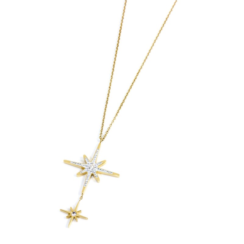 Collana rosa dei venti doppio pendente