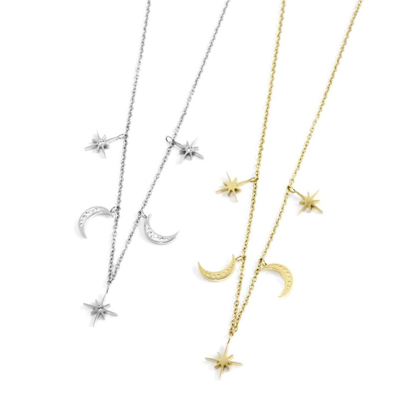 MARLU' BRACCIALE ROSA DEI VENTI DOPPIO PENDENTE ACCIAIO 33BR0013