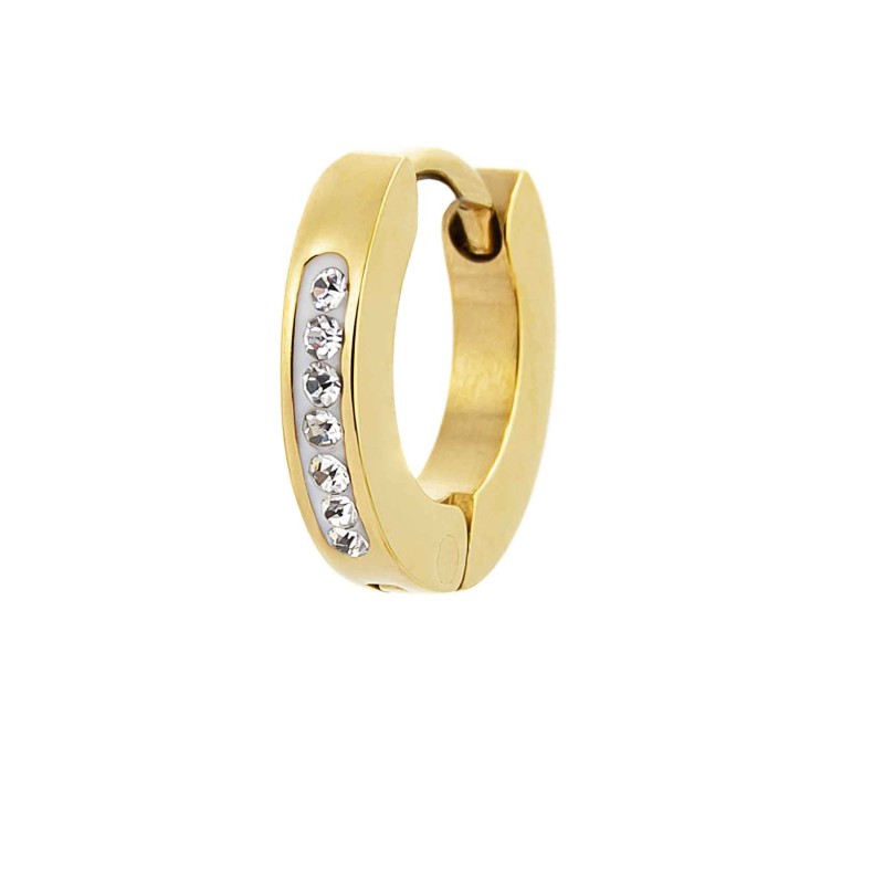 Orecchino a cerchio 11mm con cristalli Orecchino a cerchio 11mm con cristalli