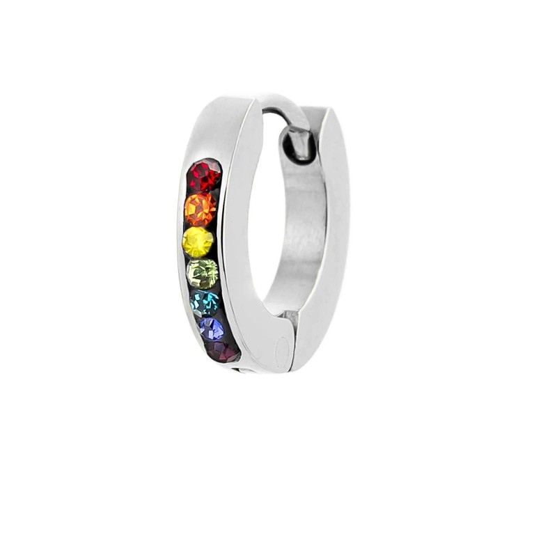 Orecchino a cerchio 11mm con cristalli Orecchino a cerchio 11mm con cristalli
