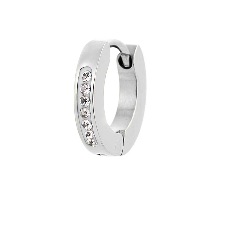 Orecchino a cerchio 11mm con cristalli Orecchino a cerchio 11mm con cristalli