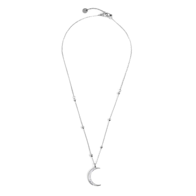 COLLANA CON PEND LUNA 20MM CON CRISTALLI COLLANA CON PEND LUNA 20MM CON CRISTALLI
