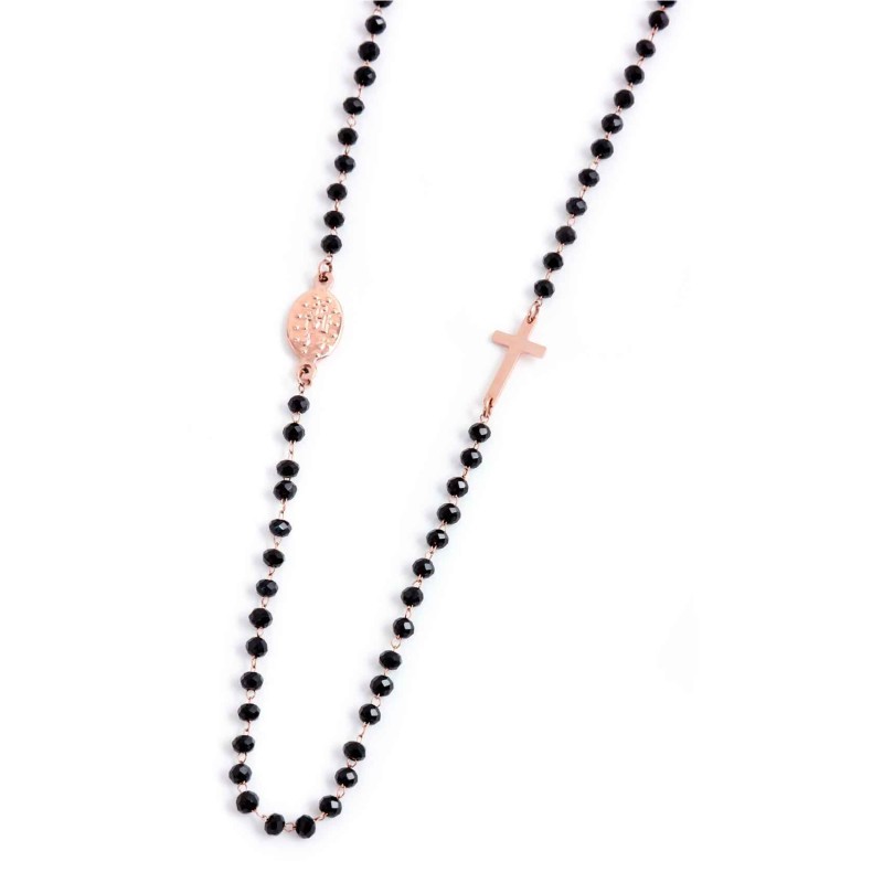 COLLANA ROSARIO CON CRISTALLI NERI COLLANA ROSARIO CON CRISTALLI NERI