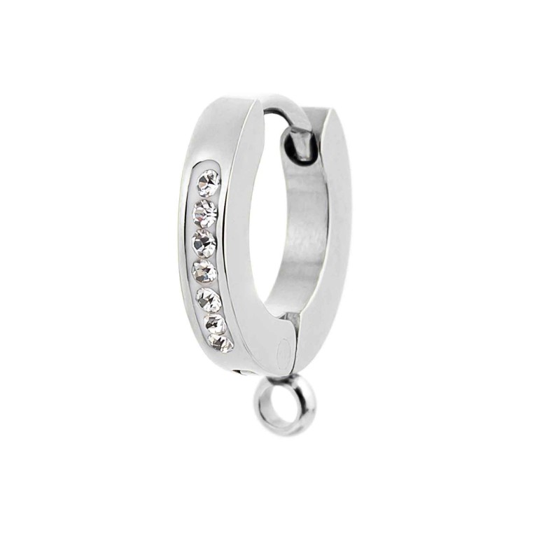 Orecchino a cerchio 11mm con anello per charm Orecchino a cerchio 11mm con anello per charm