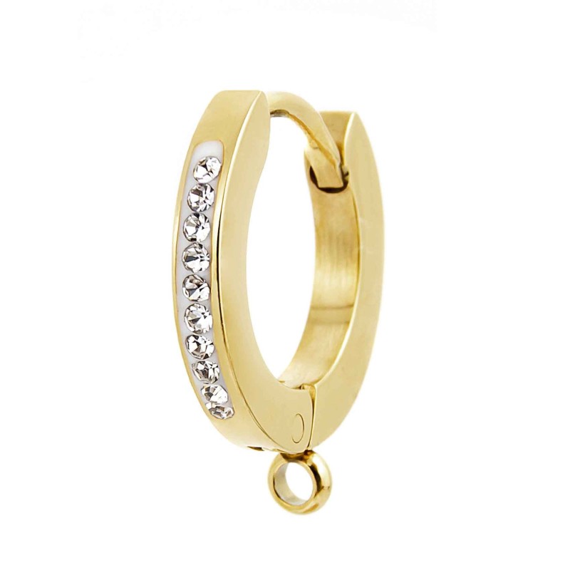 Orecchino a cerchio 14mm con anello per charm Orecchino a cerchio 14mm con anello per charm