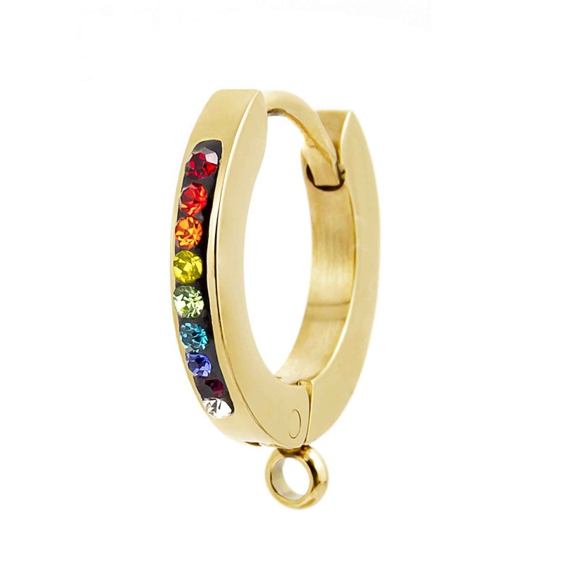 Orecchino a cerchio 14mm con anello per charm Orecchino a cerchio 14mm con anello per charm