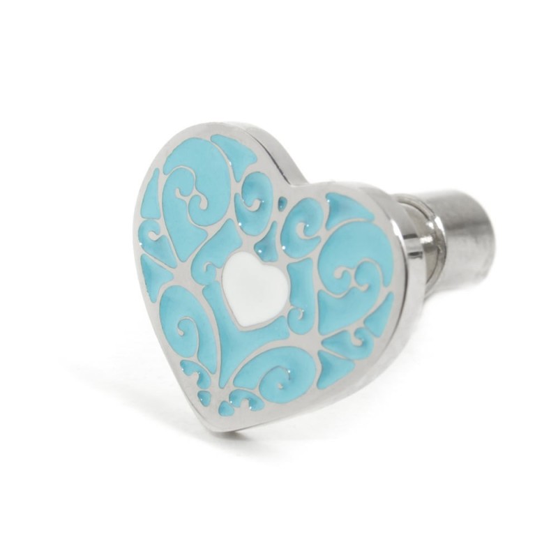 ONE S.STEEL TURQUOISE HEART EARRING ONE S.STEEL TURQUOISE HEART EARRING