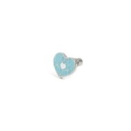ONE S.STEEL TURQUOISE HEART EARRING