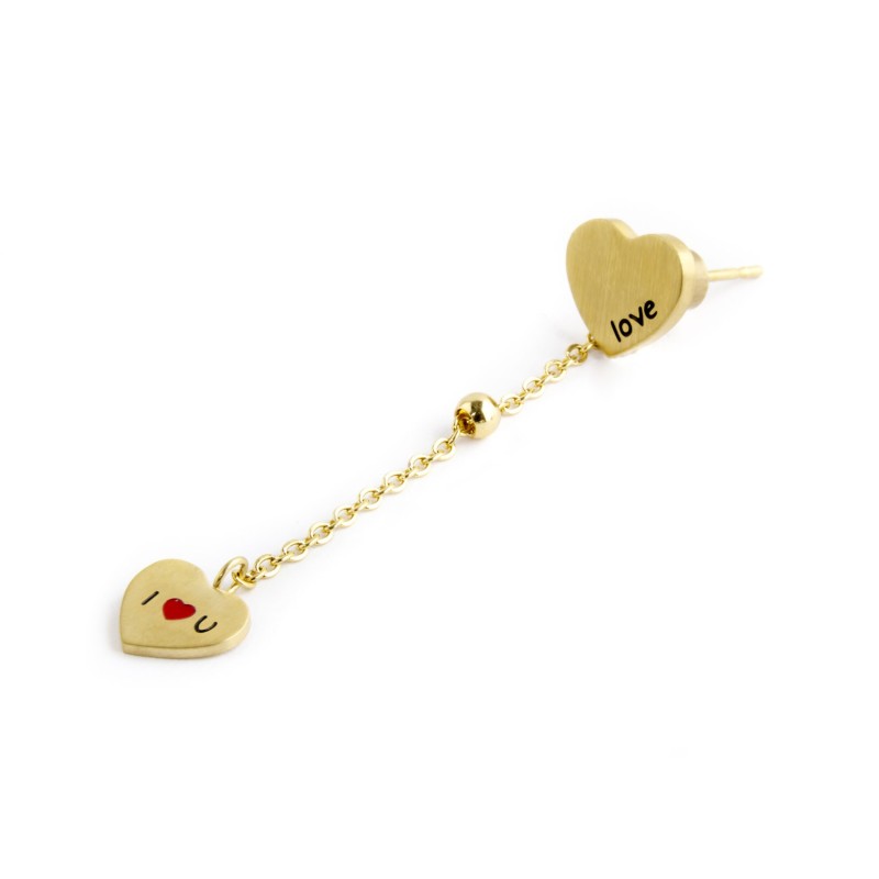Orecchino cuore pendente cuore love Orecchino cuore pendente cuore love