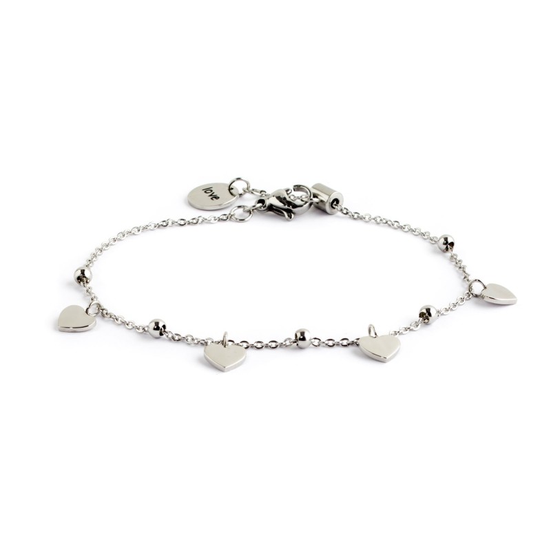 BRACCIALE ACCIAIO CUORI REGOLABILE BRACCIALE ACCIAIO CUORI REGOLABILE