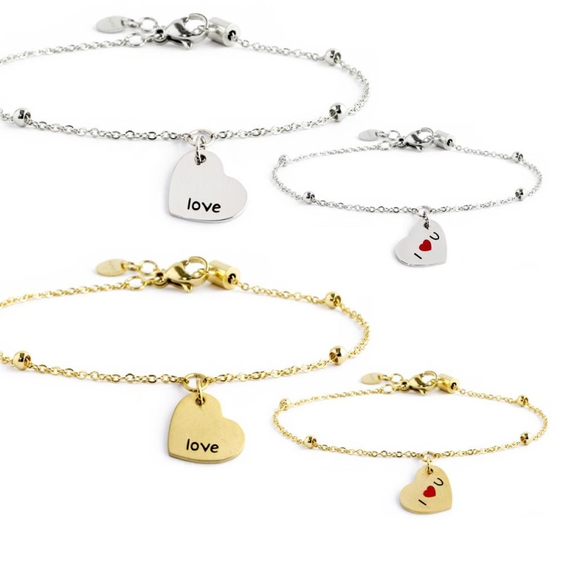 BRACCIALE ACCIAIO CUORE REGOLABILE
