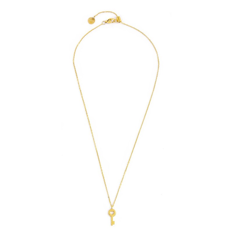 S.S G.IP NECKLACE KEY PENDANT WITH WHITE CRYSTALS S.steel gold ip necklace cross chain, 1 mm width, 0,27 mm thickness, with key S.S G.IP NECKLACE KEY PENDANT WITH WHITE CRYSTALS S.steel gold ip necklace cross chain, 1 mm width, 0,27 mm thickness, with key