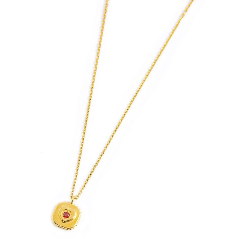 S.S.GOLD IP NECKLACE WITH SQUARE PENDANT S.steel gold ip necklace cross chain, 1 mm width, 0,27 mm thickness, with square pendan