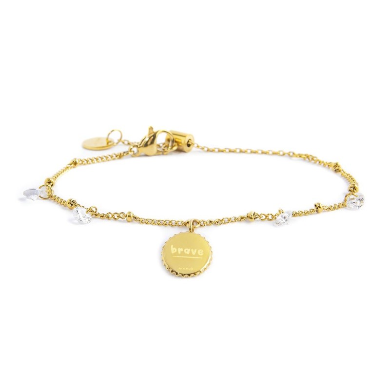 S.S.GOLD IP BRAC BALLS AND CZ STONES CHAIN WITH MEDAL PEND S.steel gold ip bracelet market grumetta chain with balls, 1,40 mm wi S.S.GOLD IP BRAC BALLS AND CZ STONES CHAIN WITH MEDAL PEND S.steel gold ip bracelet market grumetta chain with balls, 1,40 mm wi