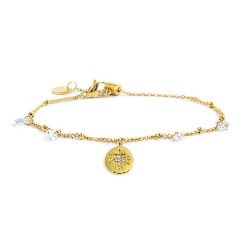 S.S.GOLD IP BRAC BALLS AND CZ STONES CHAIN WITH PEND WITH CRYST S.steel gold ip bracelet market grumetta chain with balls, 1,40 S.S.GOLD IP BRAC BALLS AND CZ STONES CHAIN WITH PEND WITH CRYST S.steel gold ip bracelet market grumetta chain with balls, 1,40