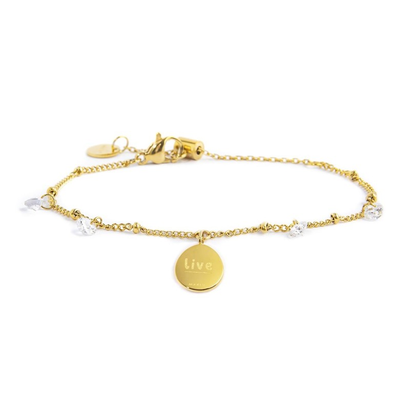 S.S.GOLD IP BRAC BALLS AND CZ STONES CHAIN WITH PEND WITH CRYST S.steel gold ip bracelet market grumetta chain with balls, 1,40 S.S.GOLD IP BRAC BALLS AND CZ STONES CHAIN WITH PEND WITH CRYST S.steel gold ip bracelet market grumetta chain with balls, 1,40