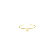 S.S.GOLD IP BALLS BANGLE WITH STAR PENDANT S.steel with gold ip bangle with balls texture by stamping, size 58,80*48 mm. On the