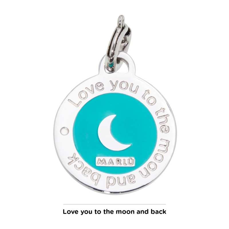 ROUND S.STEEL PENDANT MOON TURQUOISE ROUND S.STEEL PENDANT MOON TURQUOISE