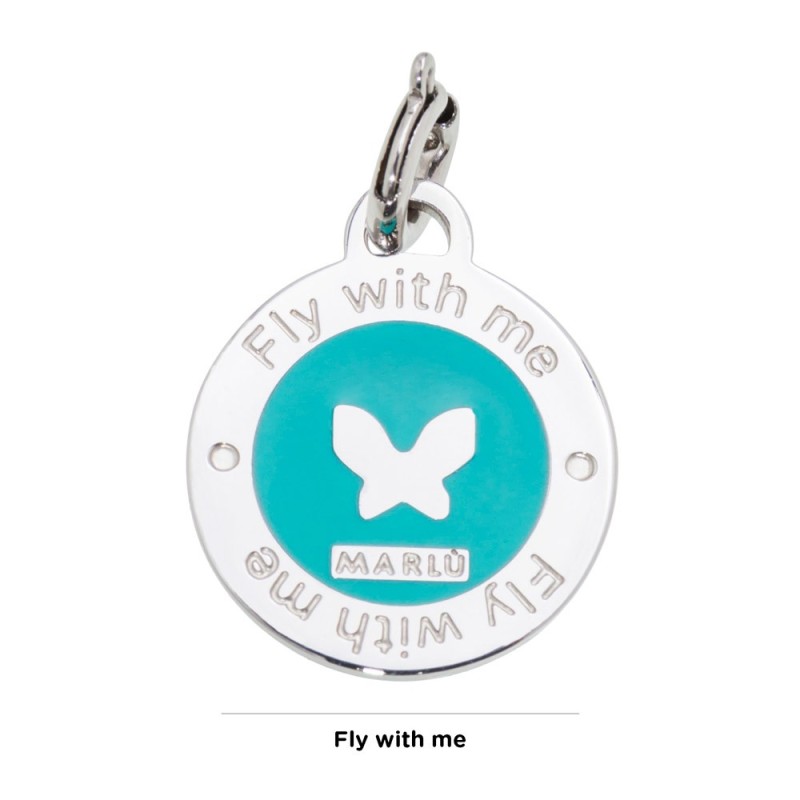 ROUND S.STEEL PENDANT BUTTERFLY TURQ ROUND S.STEEL PENDANT BUTTERFLY TURQ