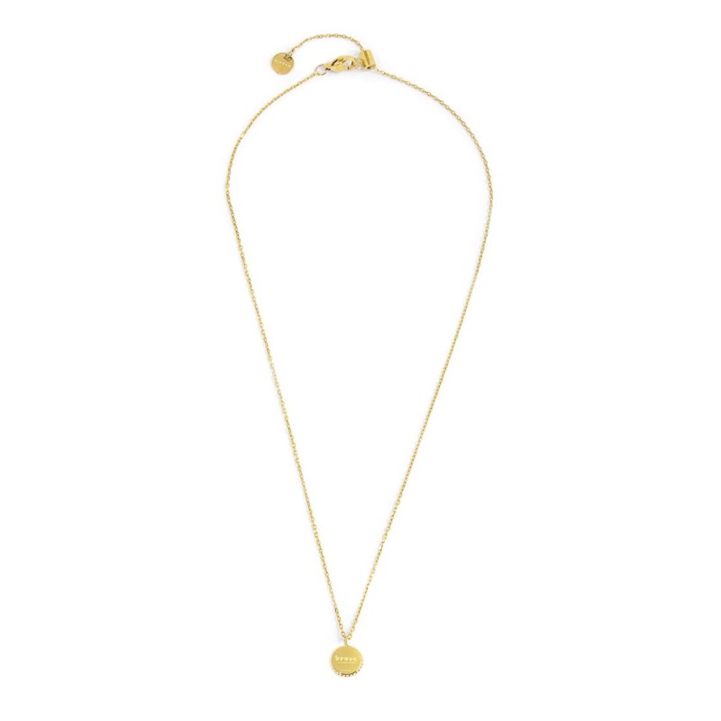 S.S.GOLD IP NECKLACE MEDAL PEND WITH SUN WHITE CZ STONE S.steel gold ip necklace cross chain, 1 mm width, 0,27 thickness, with m S.S.GOLD IP NECKLACE MEDAL PEND WITH SUN WHITE CZ STONE S.steel gold ip necklace cross chain, 1 mm width, 0,27 thickness, with m