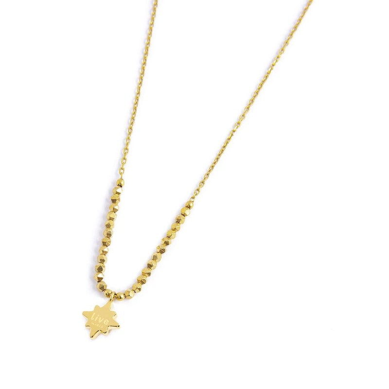 S.S.GOLD IP NECKLACE HEMATITE AND WIND ROSE PEND S.steel gold ip necklace main chain is "O" chain, 1,20 mm width, 0,26 thickness