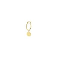 S.S.GOLD IP SINGLE ROUND EARRING WITH MEDAL PEND S.steel gold ip single round earring with balls texture, 16,30 mm diameter, 1,4 S.S.GOLD IP SINGLE ROUND EARRING WITH MEDAL PEND S.steel gold ip single round earring with balls texture, 16,30 mm diameter, 1,4