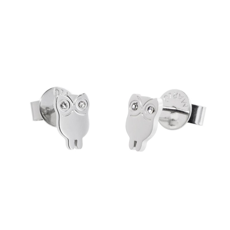 S.STEEL OWL EARRINGS WITH CRYSTALS 316 S.STEEL EARRINGS WITH 8.12*5.28*1.5 MM "OWL" WITH 2 CRYSTAL RHINESTONES IN EYES. LASER LO S.STEEL OWL EARRINGS WITH CRYSTALS 316 S.STEEL EARRINGS WITH 8.12*5.28*1.5 MM "OWL" WITH 2 CRYSTAL RHINESTONES IN EYES. LASER LO