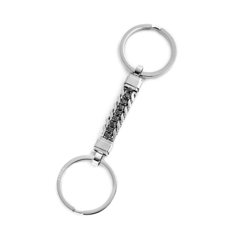 S.STEEL KEYRING WITH DOUBLE RING WITH INSERT WITH TENNIS CHAIN S.steel keyring with double ring and insert. Keyrings with 28 mm S.STEEL KEYRING WITH DOUBLE RING WITH INSERT WITH TENNIS CHAIN S.steel keyring with double ring and insert. Keyrings with 28 mm