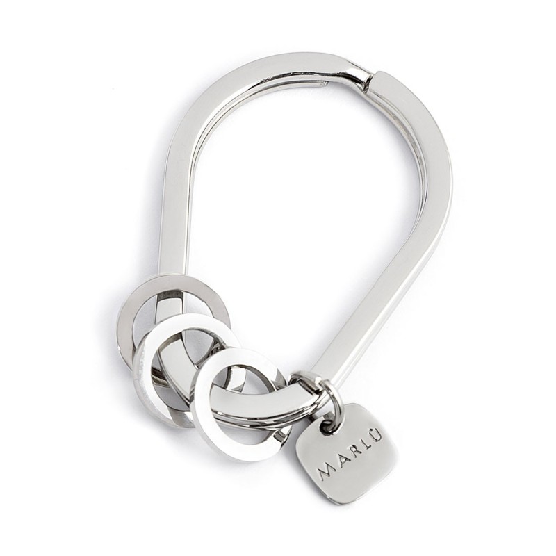 S.STEEL DROP KEYRING WITH RINGS Polished s.steel drop keyring 27,60*39,60 mm, 3 mm width 3,10 mm thickness, lasered Marlù logo S.STEEL DROP KEYRING WITH RINGS Polished s.steel drop keyring 27,60*39,60 mm, 3 mm width 3,10 mm thickness, lasered Marlù logo